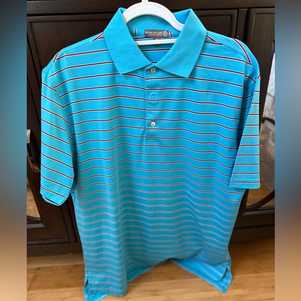 Peter Millar striped polo size M